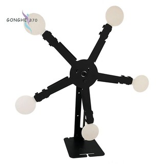 Đặt Lại Xoay Kim Loại Bắn Mục Tiêu Chân Đế Với 5 Đĩa Thép Cho Súng Bắn Súng Airsoft BB Mục Tiêu Đứng Bộ Bền Dễ Dàng Sử Dụng Màu Đen