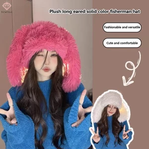 Mũ len hoạt hình dễ thương Mũ sang trọng mềm mại và ấm áp Mũ giả nữ Thích hợp để mặc hàng ngày và sử dụng dự tiệc mới