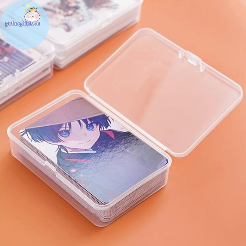 Pufangbliss Mới Trong Suốt Nhựa Hộp Bảo Quản Photocards Thẻ Nhỏ Hộp Bảo Quản Bàn Tổ Chức Hộp Phân Loại Văn Phòng Phẩm VN