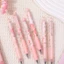 AFTEROF 6 Cái / hộp Bút Gel, Bút Mực Đen Khô Nhanh Hoa Tulip Hồng, 0.5mm ST Nib Dung Tích Lớn Bút Báo Chí Sinh Viên