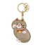 QEARY Fruit Kitty Access Card Holder, Maneki-neko Leather Fortune Cat Pendant Keyring, Tuxedo Cat Orange Flower Lovely Access Control Card Mặt dây chuyền Keyfob