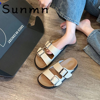 Mới Retro Đơn Giản Dép Dày Dây Đeo Khóa Đôi Birkenstock Dép Nữ Dép Ngoài Trời