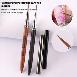 [savemoneyeveryday] Tay cầm bằng gỗ Bàn chải móng tay cánh hoa hình tam giác Acrylic Nail Art Liner Brush Grid Stripes Bút vẽ tranh hoa Dụng cụ làm móng tay DIY [vn]