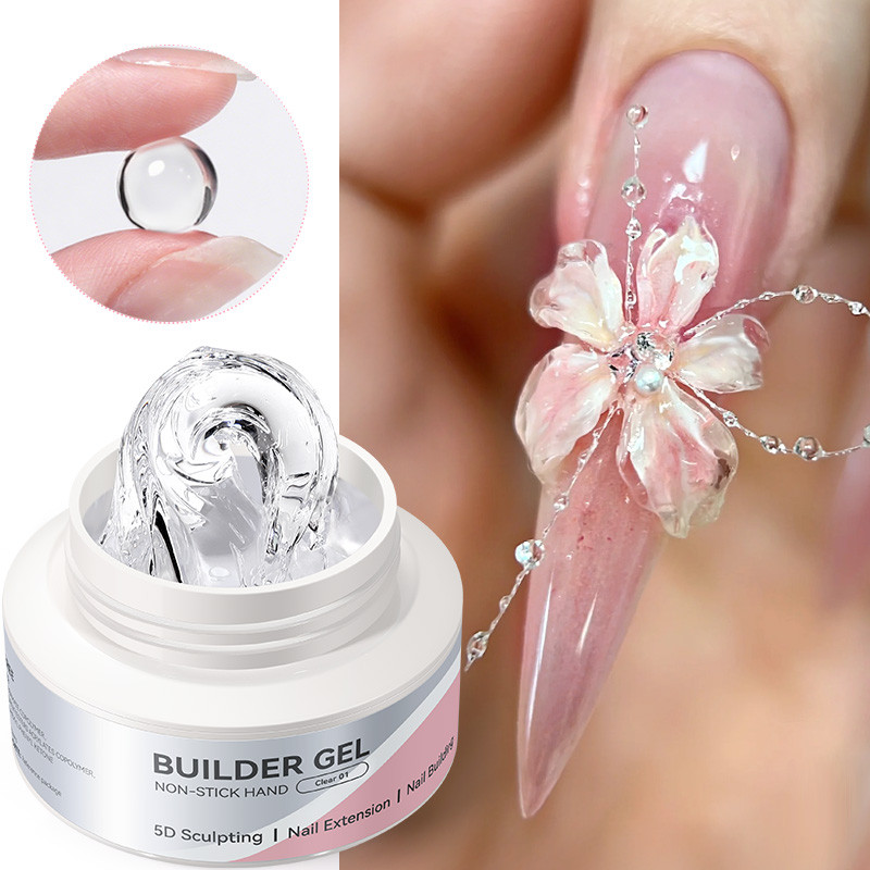 【Local】BORN PRETTY 60g Không Dính Nhanh Nối Dài Móng Tay Gel Trong Suốt Milky White 3D Khắc Đúc Keo Ngâm Tắt Xây Dựng UV Gel Vernis