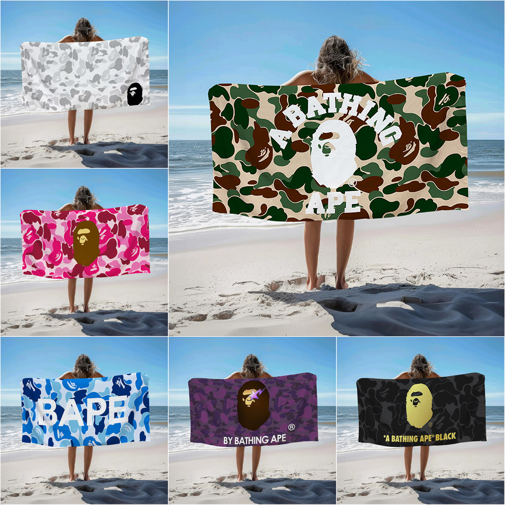 Khăn tắm vách ngăn Bape Ape Logo, Khăn tắm bể bơi đi biển, Quà tặng kỷ niệm sinh nhật