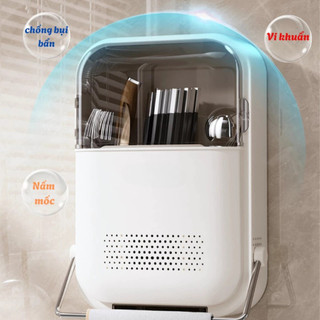 Hộp Đựng Đũa Muỗng Treo Tường ECO Có Nắp Đậy Chống Bụi, Kệ Đựng Đồ Nhà Bếp Thông Minh 2025