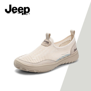 Giày thể thao đế mềm nhẹ mùa hè Jeep dành cho nữ - Lưới lớn, kiểu mỏng, chống rách, giày thông thường trượt thoáng khí