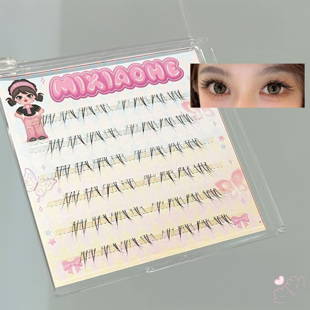 IOIIK lông mi giả 5-7mm DIY Lower Lash Extension Cosplay Cụm mi riêng lẻ Thoải mái cả ngày và đêm
