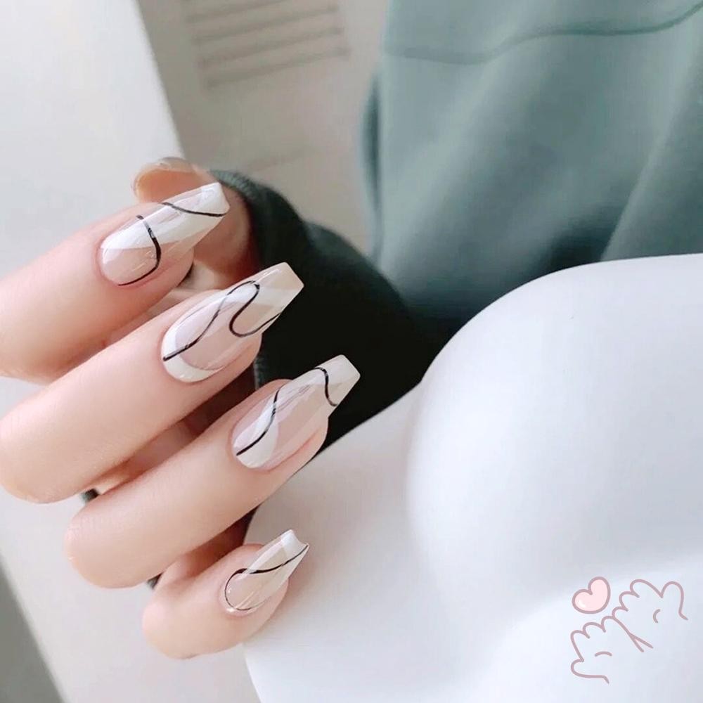 24 Chiếc Móng Tay Giả Nhiều Màu Sắc Gradient Bộ Móng Tay Có Dụng Cụ Dính Trang Trí Tay Móng Tay Nghệ Thuật