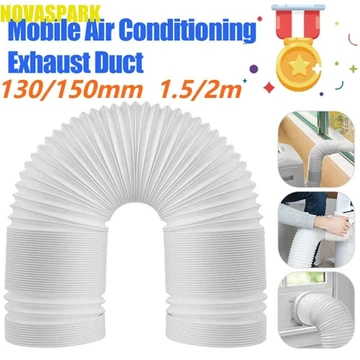 Ống xả điều hòa bằng kính thiên văn NOVASPARK, Ống nối dài ống dẫn 130 / 150mm đa năng linh hoạt, Phụ kiện điều hòa không khí cực dài PP bền bỉ Điều hòa không khí di động