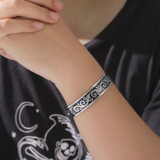 Vòng tay thép không gỉ phong cách dân tộc Skyrim vintage, chiều rộng 14 mm, phù hợp cho cả nam và nữ