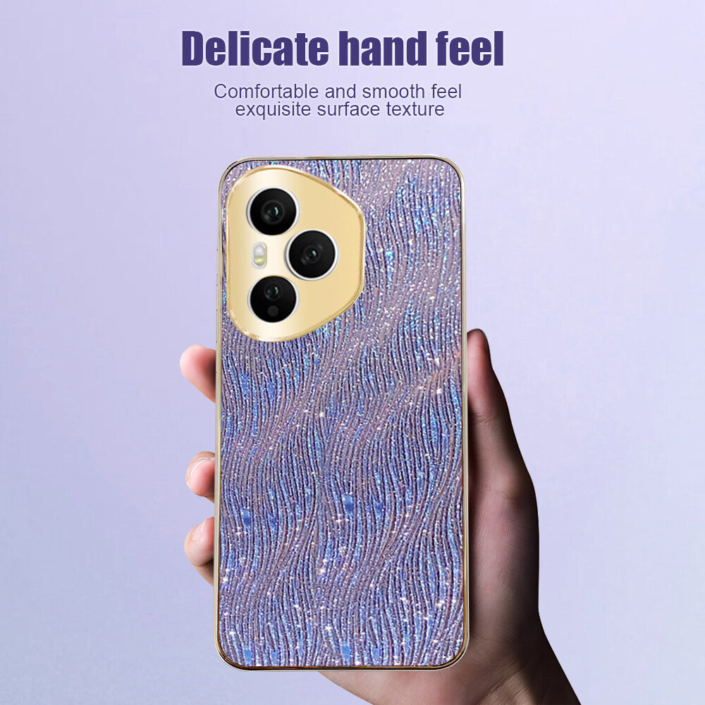 Dành Cho Honor 400 Pro Honor400 Honor400Pro 400Pro 5G gợn Nước Sang Trọng Mạ Điện Cô Gái Vàng Vỏ Điện Thoại Chống Sốc Bảo Vệ Mặt Sau Bìa Cứng