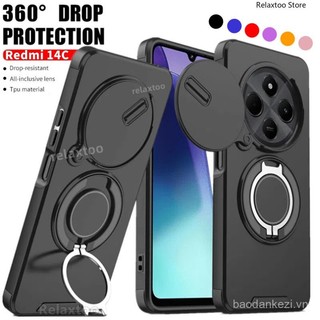 Ốp Lưng Cho Xiaomi Redmi 14C 14 C Redmi14C POCO C75 4G 5G Vỏ Điện Thoại Chống Sốc Kim Loại Giáp Vòng Giá Đỡ Stent Back Đẩy Ống Kính Máy Ảnh Bảo Vệ Quyền Riêng Tư Giá Đỡ Ốp Lưng EJTI