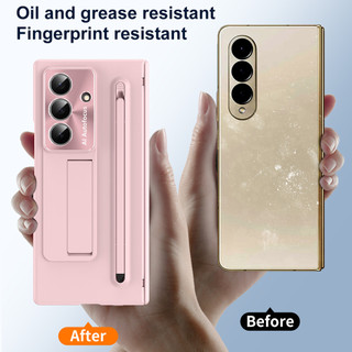 Có Chân Đế Bút Cảm Ứng Gấp Ốp Lưng Điện Thoại Samsung Galaxy Z Fold 7 6 ZFold7 Fold6 5G 360 Vỏ Bản Lề Bảo Vệ Toàn Diện