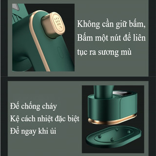 Bàn Ủi Hơi Cầm Tay - Công Suất Lớn, Đầu Phun Kép, Gấp Gọn, Là Phẳng Mọi Loại Vải Dễ Dàng