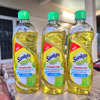 Combo 2 Chai Nước rửa chén Sunlight thiên nhiên hương chanh 400g/chai đánh bay dầu mỡ cứng đầu