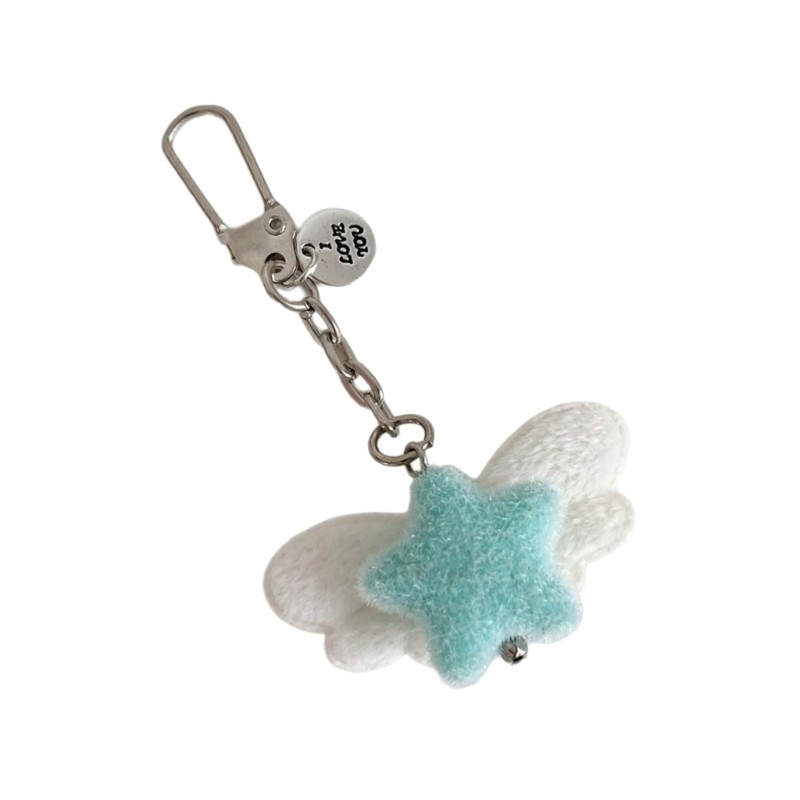 COO Chất Liệu Đổ Xô Ngôi Sao Móc Khóa Fuzzy Cánh Thiên Thần Trang Trí Thời Trang Thiết Thực Cho Học Sinh Cô Gái Bạn Bè