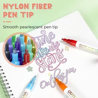 2026 Bút đánh dấu để làm nổi bật Bộ đánh dấu phác thảo Highlighter hai dòng Bút đánh dấu sơn kim loại cho bút giấy đen Long lanh Bút lưu niệm Đồ dùng 1 Bộ nhựa an toàn dễ sử dụng cho trẻ em