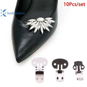 Kudosation 10 Chiếc Thép Không Gỉ Hoa Giày Kẹp Trang Trí Trên Phát Hiện DIY Thủ Công Khóa