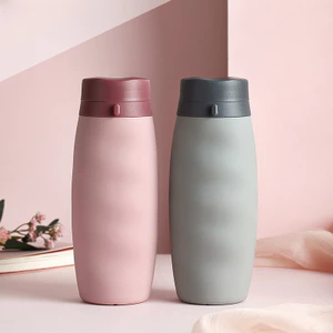 600ML Mới Chịu Nhiệt Độ Cao Silicone Thể Thao Ngoài Trời Chai Nước Có Thể Gập Lại Chai Nước Di Động Du Lịch Ngoài Trời Chai Nước