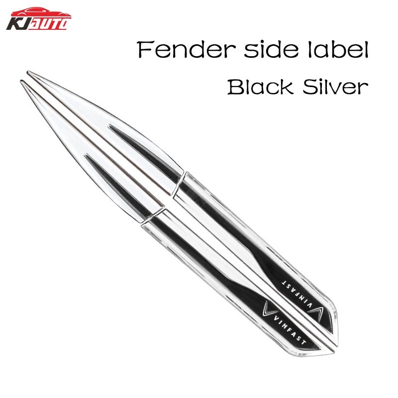 Vinfast Xe Fender Kim Loại Biểu Tượng Miếng Dán 3D Phong Cách Lưỡi Dao Bên Huy Hiệu Viền Phụ Kiện Trang Trí Cho Vf 8 Vf 9 Vf E34 Lux A Fadil President SA VF E34