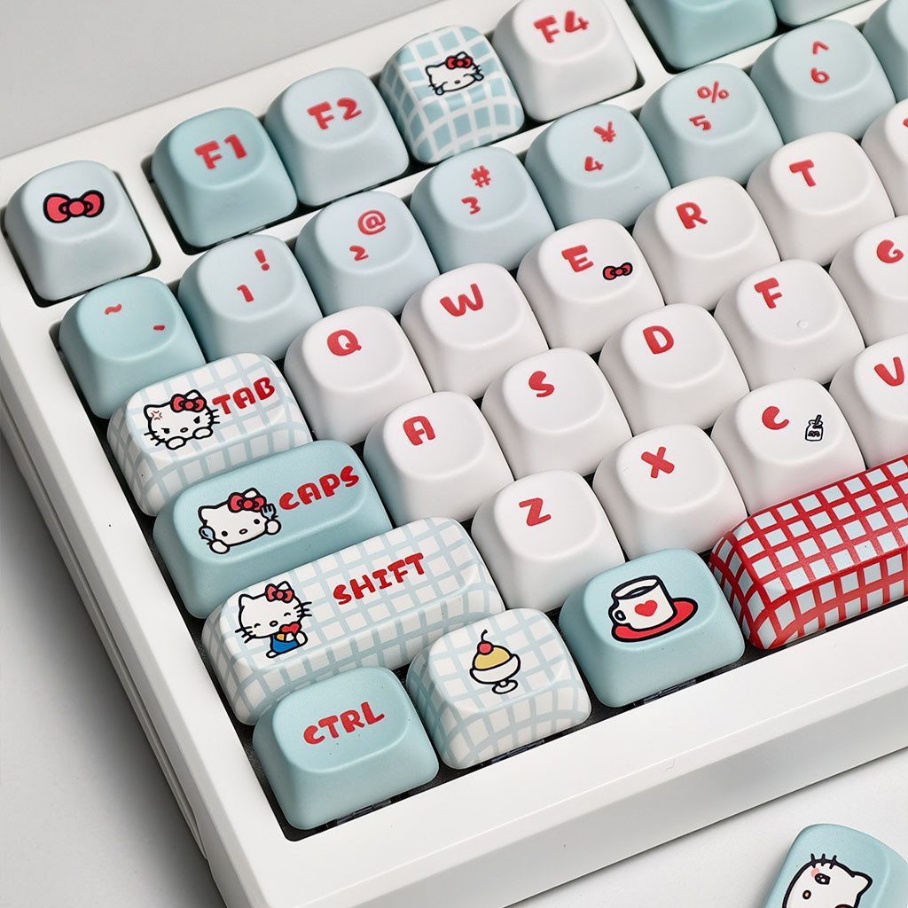 Hello Kitty Keycaps MOA Profile 130 Phím PBT Dye Thăng hoa Aula F75 F99 ...