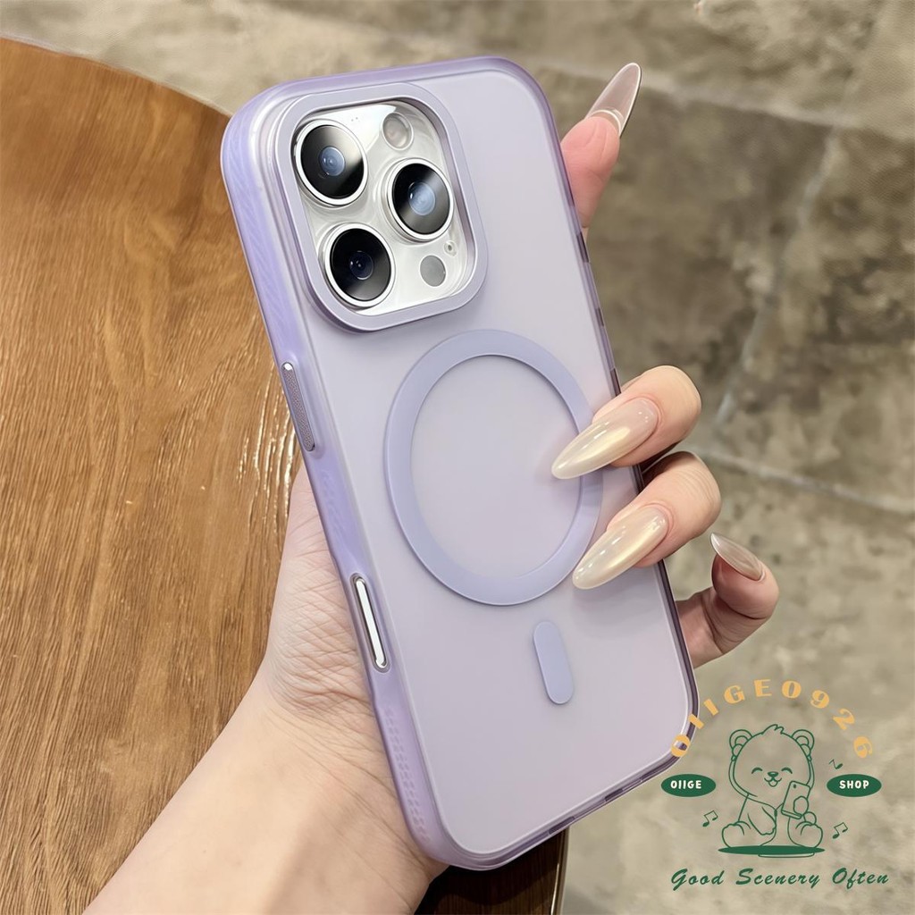 Ốp điện thoại từ tính Acrylic mờ iphone16 Pro Max 15 14 13 vỏ cho vỏ iPhone vỏ mềm silicon TPU chống sốc