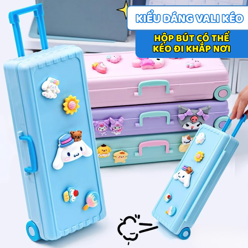 Hộp Bút Vali Ngộ Nghĩnh - Hộp Đựng Bút Chì Xinh Xắn Tiện Lợi, Chia Ngăn Khoa Học, Phù Hợp Cho Bé Đi Học