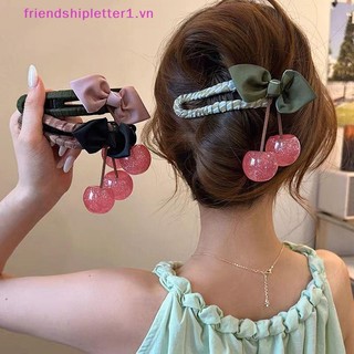 {FH Fashion} Mỏ vịt nơ anh đào cỡ lớn dành cho nữ Phụ kiện tóc tinh tế Tính khí thời trang Mặt sau kẹp tóc.
