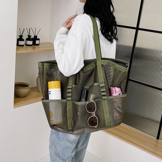 GC2 Túi Tote Lưới Dung Tích Lớn Dành Cho Nữ Phiên Bản Hàn Quốc Túi Tập Thể Dục Bảo Quản Túi Đeo Vai CG2