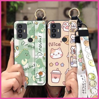 Ốp Điện Thoại Thiết Kế Thời Trang Dây Buộc Cho TCL 30SE / 30E / 306 / 305 / Sharp Aquos V6 / V6 Plus Chống Sốc Chống Bụi Bẩn Chống Va Đập Dây Đeo Tay Bền Túi Điện Thoại Silicon
