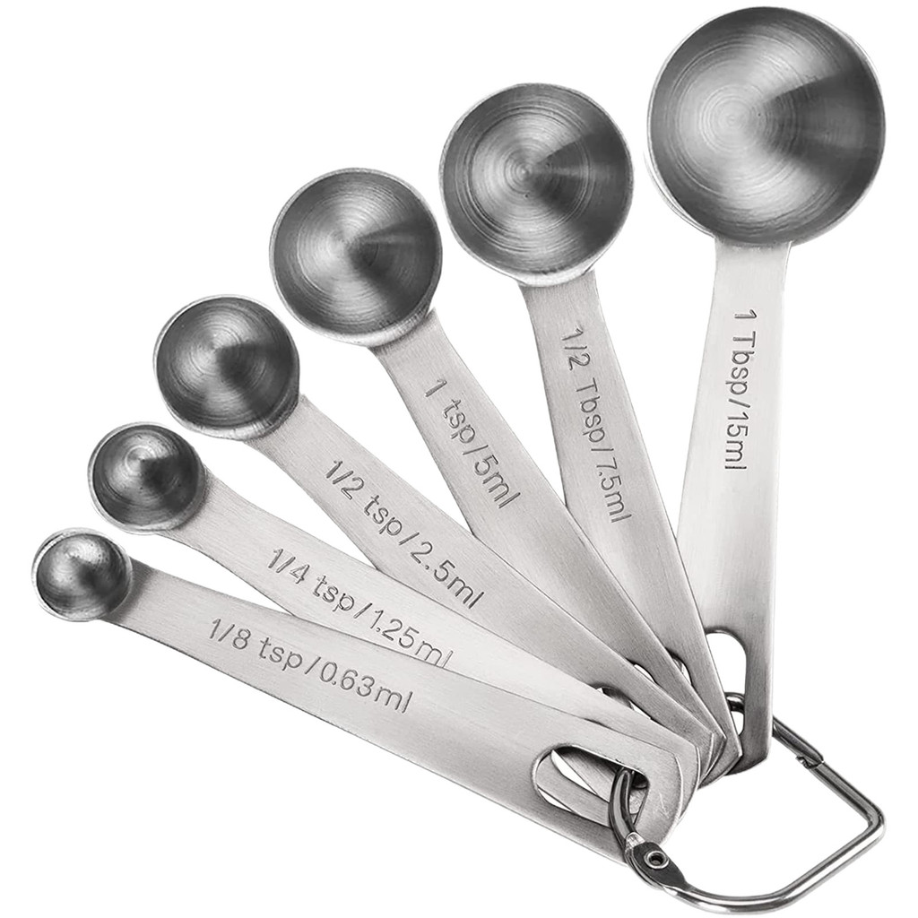 ST2 6IN1 Muỗng Đo Nướng Bánh Bộ Gia Vị Cà Phê Tròn Muỗng Đo TS2