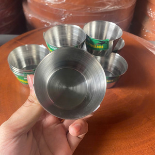 Combo 10 Ly Làm Nước Đá Inox Bền Đẹp, Ly hấp bánh plan tiện dụng, size 6-7cm, ly uống nước inox cao cấp