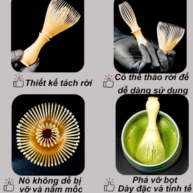 Chổi Đánh Matcha Chổi Chasen Matcha Cao Cấp,Chổi Khuấy Trà,Cây khuấy trà xanh Nhật Bản