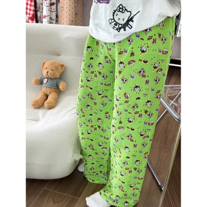 Bộ đồ ngủ rộng rãi Powerpuff Girls màu xanh, phù hợp cho mùa hè