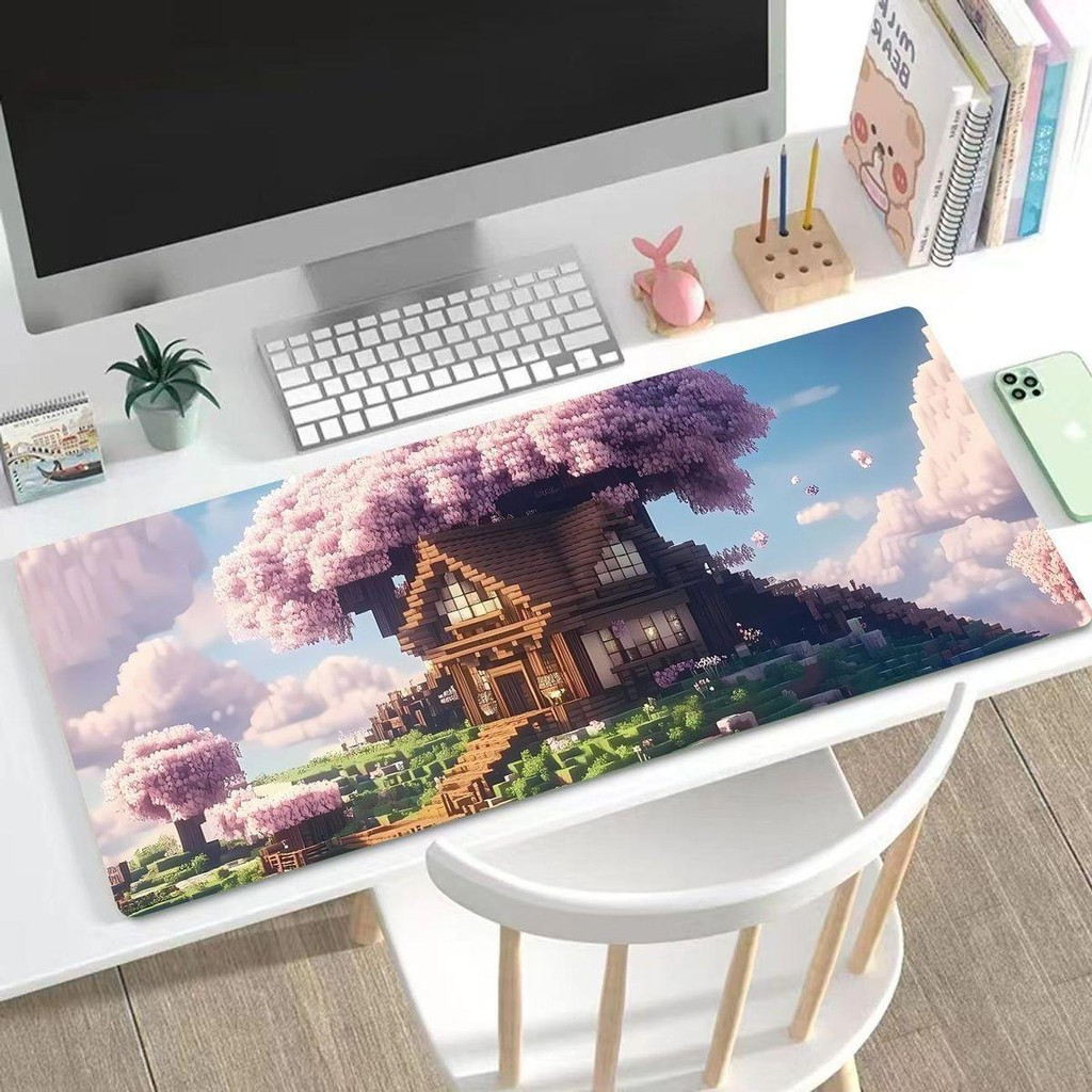 Miếng lót chuột Pixel lấy cảm hứng từ Minecraft - Thảm để bàn 90x40cm, Chống trượt 3mm để chơi game
