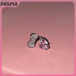 PANPIA-Cute Nơ Trái Tim Xương Tai Móng Tay Thời Trang Tinh Tế Bông Tai Dành Cho Nữ Cô Gái Ngọt Ngào Đa Năng Bông Tai Trang Sức Phụ Kiện Quà Tặng