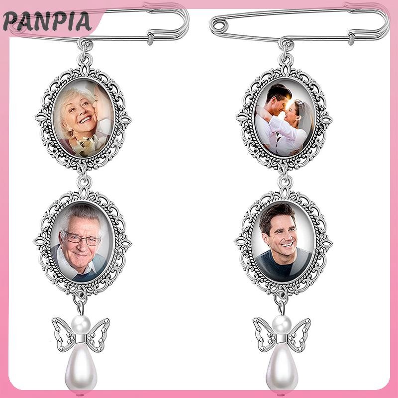 PANPIA-Áo Bó Hoa Cưới Ảnh Quyến Rũ DIY Pin Trâm Cài Bộ Làm Khung Lanh Quyến Rũ Hình Bầu Dục Khung Có Mặt Dây Chuyền Cho Trái Tim Ngày Lễ