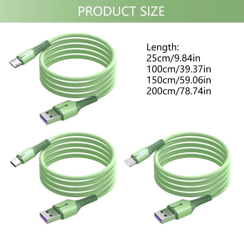 Dây sạc phát sáng ngôi sao Sạc nhanh Hỗ trợ cáp sạc linh hoạt bằng silicon lỏng TPE Hoàn hảo cho thiết bị di động