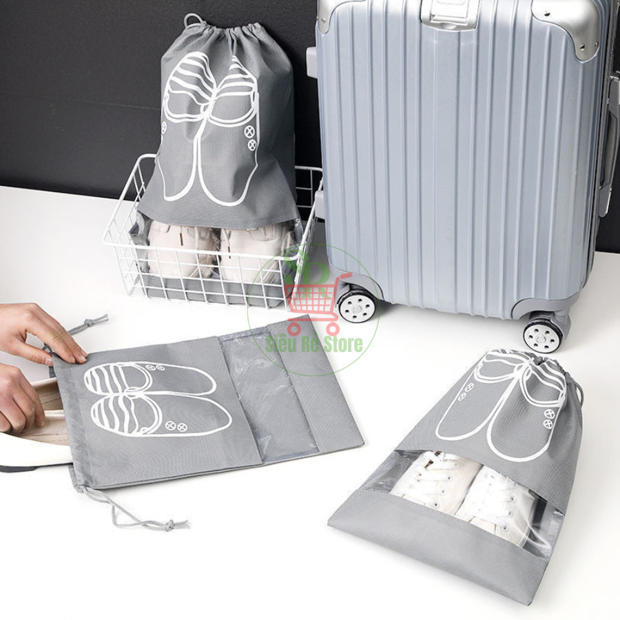 Combo 10 túi đựng giày dép Túi rút đựng giày đá bóng thể thao du lịch chống bụi bẩn