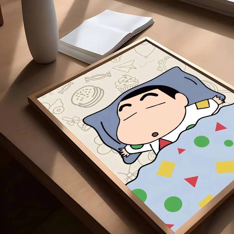 Poster canvas Crayon Shin-chan thích hợp cho phòng, quán bar, quán cà phê, tranh tường nghệ thuật thẩm mỹ