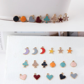 Tự Làm Handmade Phụ Kiện Trang Sức Hợp Kim Dầu Nhỏ Giọt Mặt Dây Chuyền Nhỏ Trái Tim Tình Yêu Trăng Tròn Ngôi Sao Mặt Dây Chuyền Bông Tai Chất Liệu