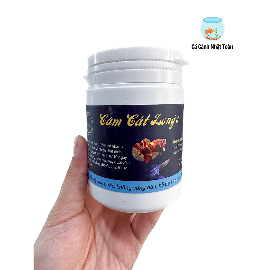 Cám Cát Long’s FAT Thức ăn cho cá guppy, betta và các loài cá cảnh khác (Hủ 100gram)