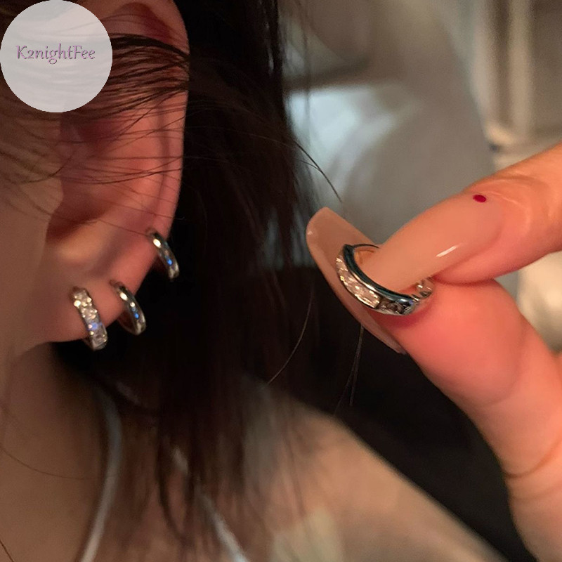K2nightfee 4 Cái / bộ Bông Tai Vòng Pha Lê Zircon Thẩm Mỹ Cho Nữ Hợp Thời Trang Thoáng Mát Tinh Tế Bông Tai Đeo Hàng Ngày Phụ Kiện Trang Sức Quà Tặng VN