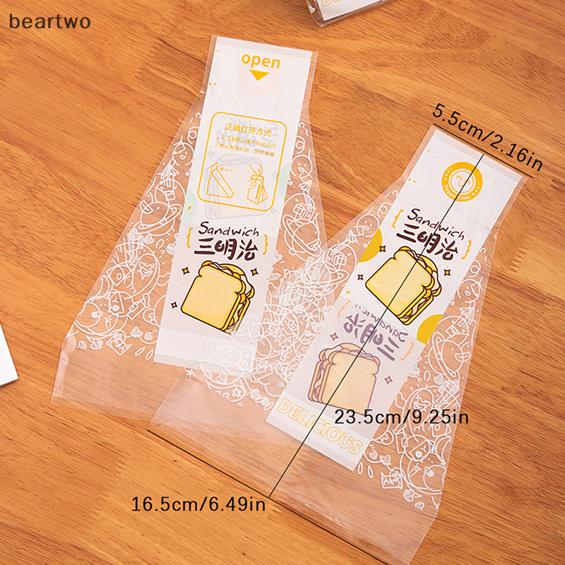 < Beartwo > 100 Chiếc Sandwich Nhựa Bao Bì Túi Tam Giác Trong Suốt Cho Bánh Mì Mông Túi Trang Trí Tiệc Sinh Nhật Điều Trị Đẹp