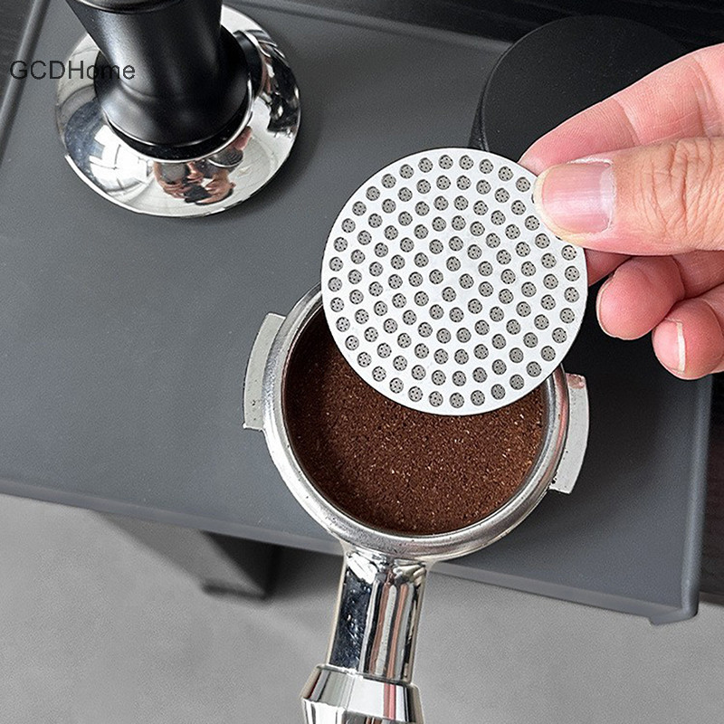 Gcdhome 51 / 53 / 5mm Nhà bếp bằng thép không gỉ Puck Màn hình lọc mịn hai lớp cho Portafter Espresso Phụ kiện HOT