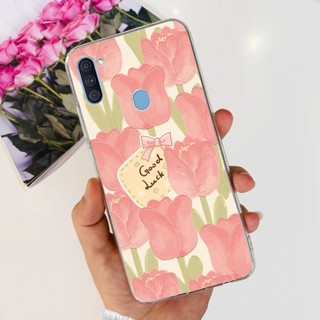 Dành Cho Samsung Galaxy A11 M11 Vỏ SM-A115F SM-M115F Bìa Mềm Thời Trang Hoa Silicon Điện Thoại Cho Samsung A11 Ốp Lưng