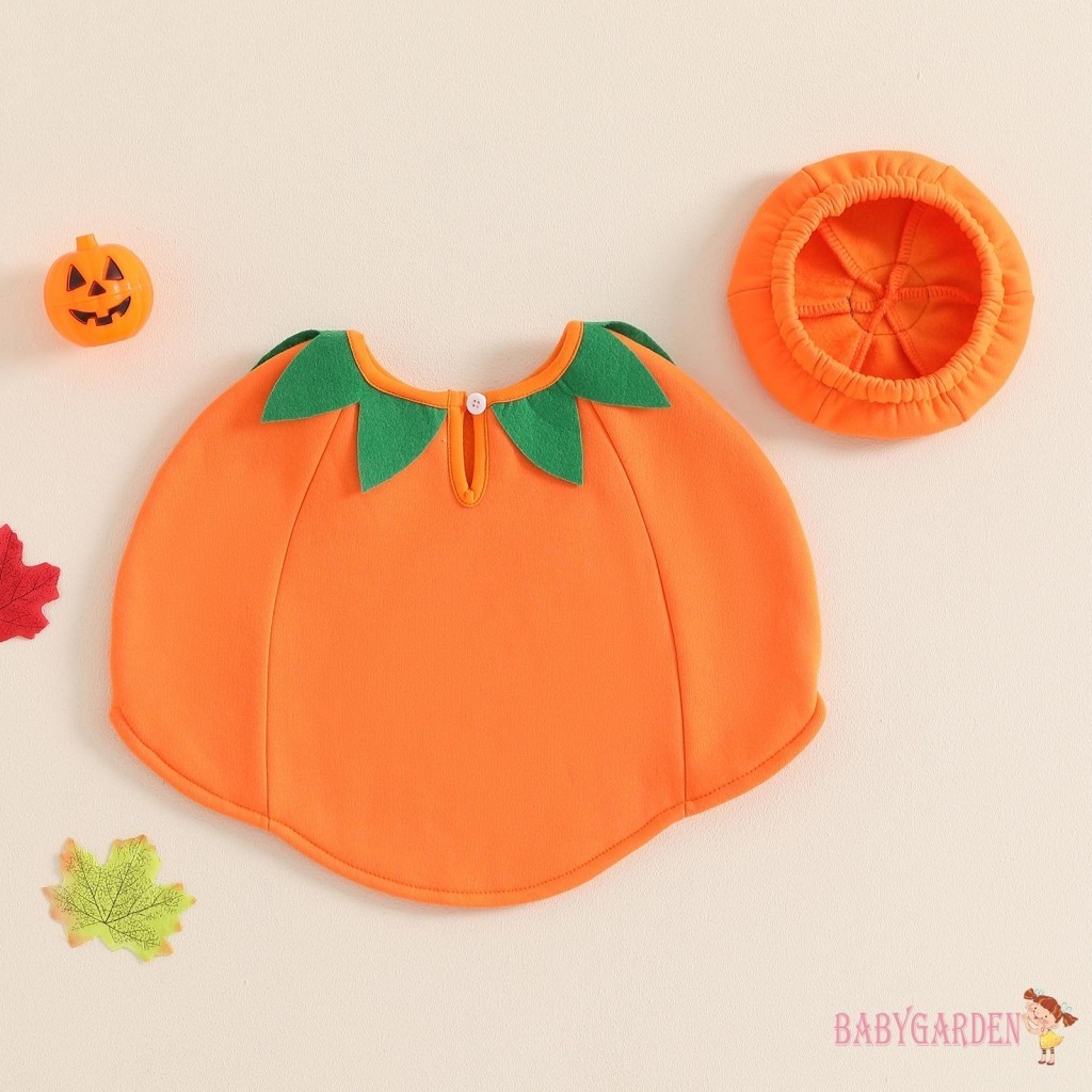 Baga-0-4years Trẻ Em / Bé Bí Ngô Trang Phục Không Tay Cổ Tròn Gạt Nhạt Áo Vest Có Mũ Trang Phục Halloween Cho Tiệc Cosplay