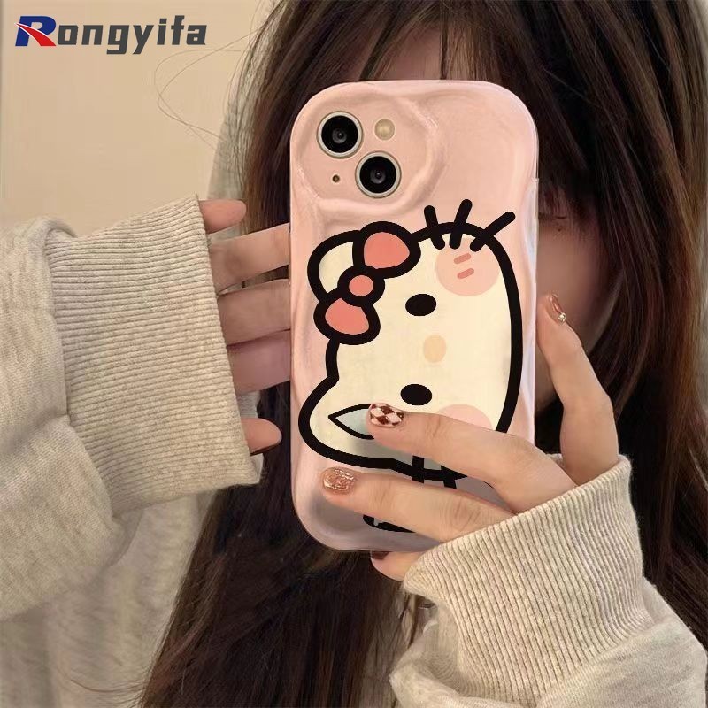 Ốp Điện Thoại Hello Kitty Màu Hồng Cho Vivo V40 Pro Y300 Pro Y19S 4G X200 Pro Ultra iQOO Z9 Turbo Z9X Neo 9 Pro Y28 4G Vỏ Hoạt Hình Mặt Lớn Kitty Dễ Thương May Mắn Mềm Chống Rơi