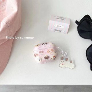 Vỏ TPU mềm chó hoạt hình màu hồng cho AirPods 1/2/3/Pro/Pro 2
